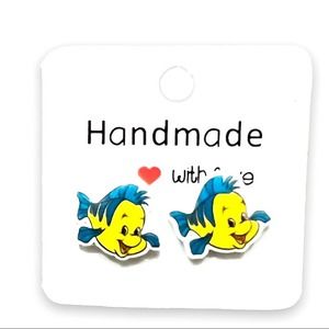 Flounder fish from The Little Mermaid, earrings, NWT.
